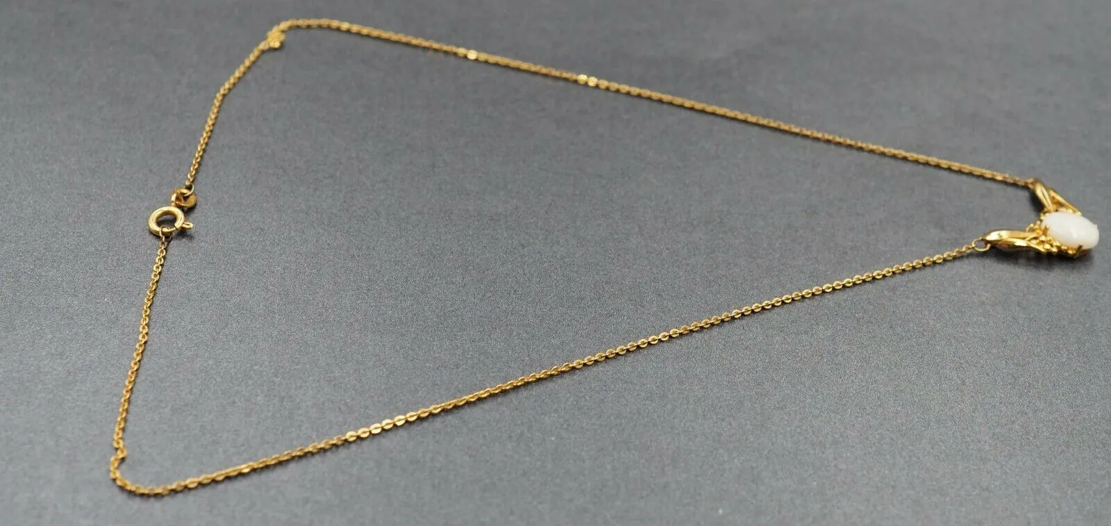 Light Opal 9ct Yellow Gold Necklace with Wattle Centrepiece