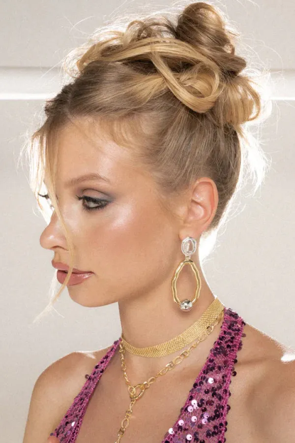 Linda Earrings Gold / Crystals Quartz