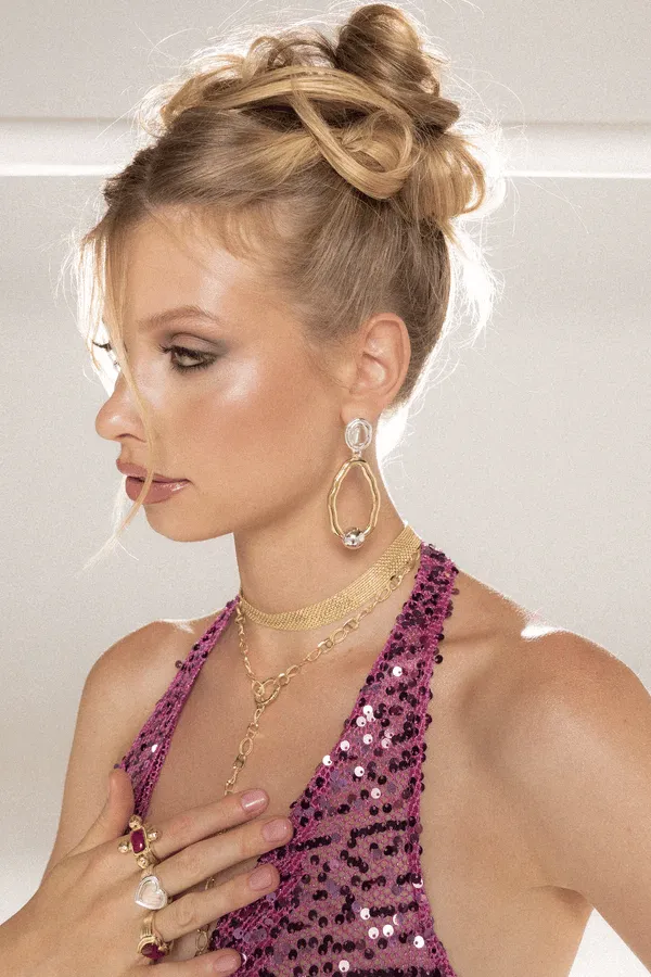 Linda Earrings Gold / Crystals Quartz