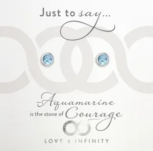 LXI Birthstone Earrings Aquamarine/March