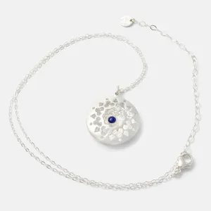 Mandala Open Locket Pendant with Lapis Lazuli