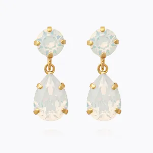 Mini Drop Earrings / White Opal