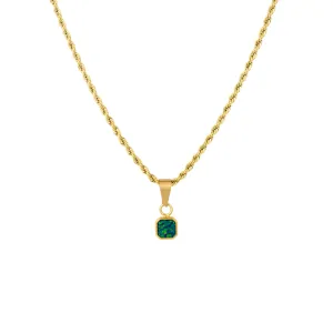 Mini Green & Gold Opal Pendant