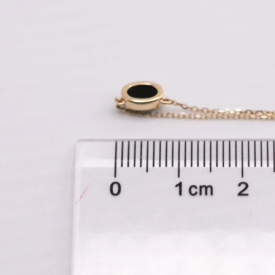 Minimalist Oval Shaped Triplet Opal Necklace 18K Yellow Gold