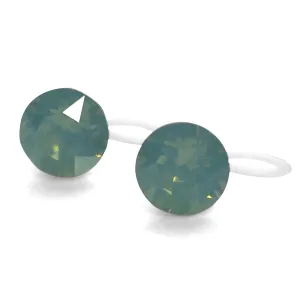 Mint Green Pacific Opal Swarovski crystal invisible clip on stud earrings
