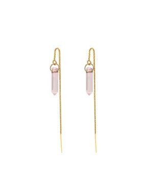 Moon Child Earrings - Rose Quartz