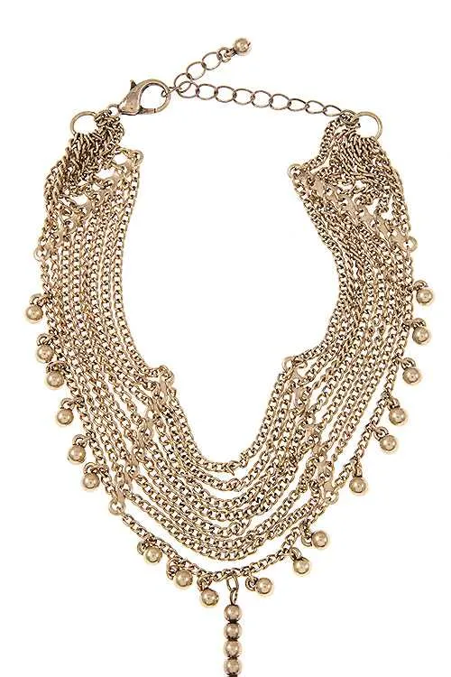 Multi draped bead accent anklet