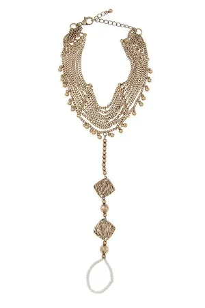 Multi draped bead accent anklet
