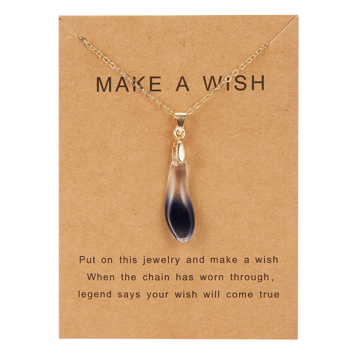 Multicolor Opal Water Drop Paper Card Necklace