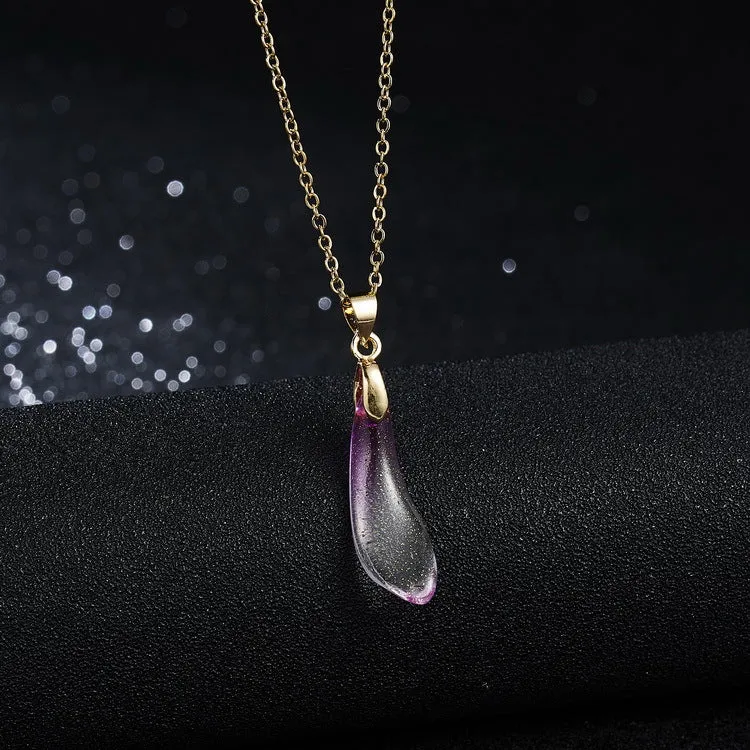 Multicolor Opal Water Drop Paper Card Necklace