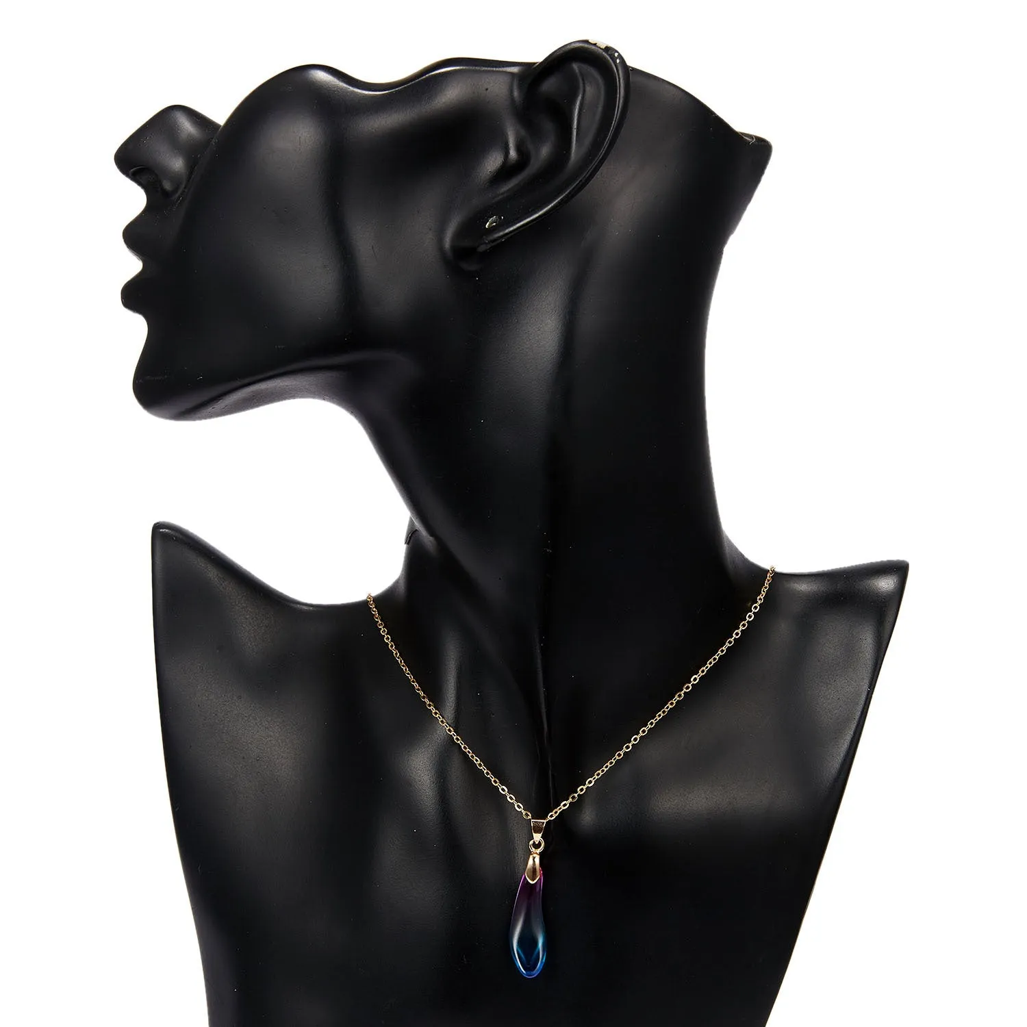 Multicolor Opal Water Drop Paper Card Necklace