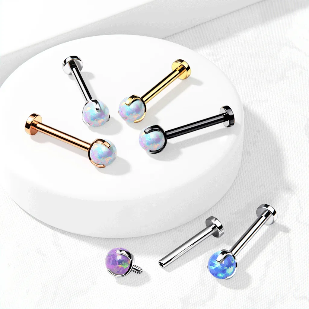 Mystic Opal Internally Threaded Body Jewellery. Labret, Monroe, Tragus and Cartilage Earrings.