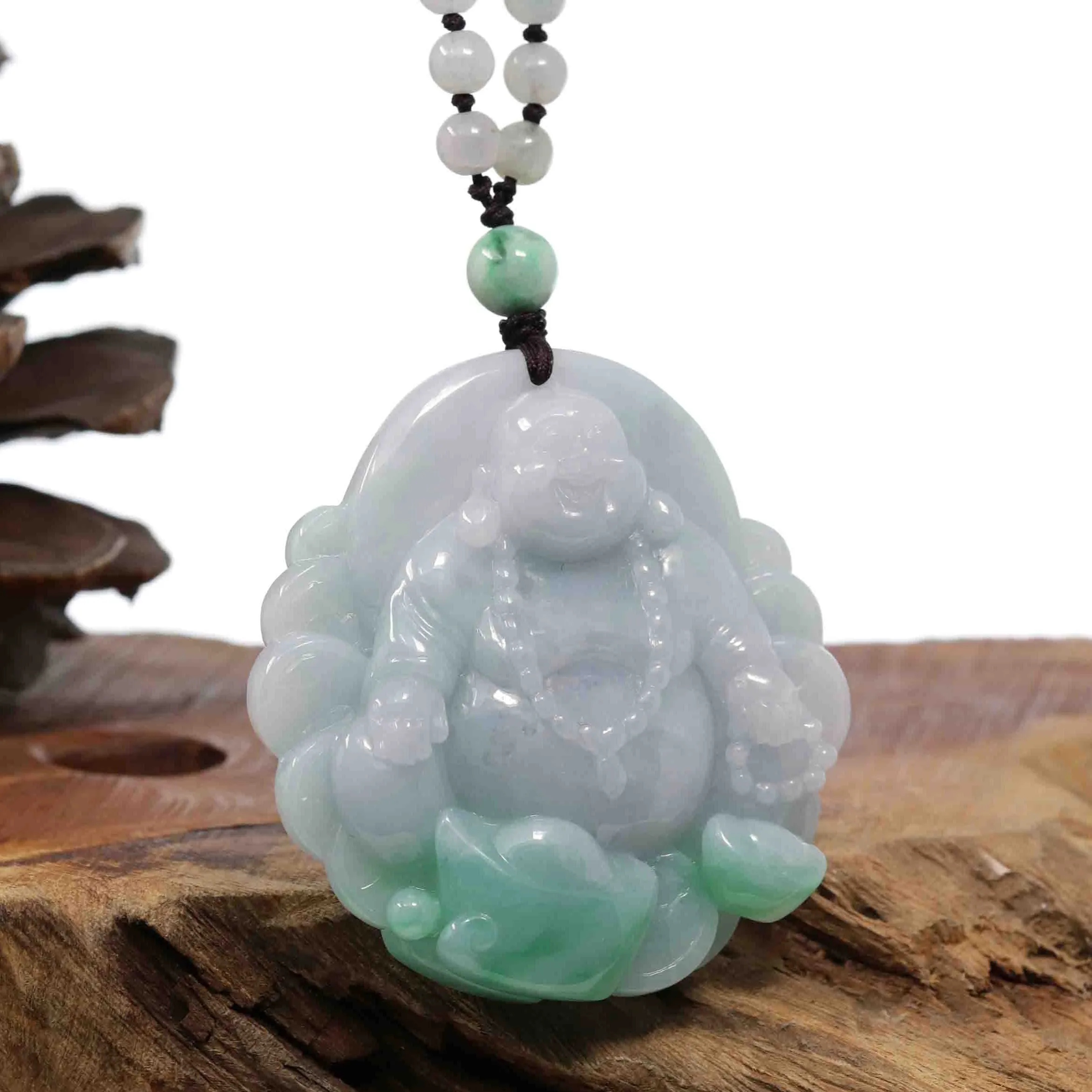 Natural Burmese Jadeite Jade Happy Buddha