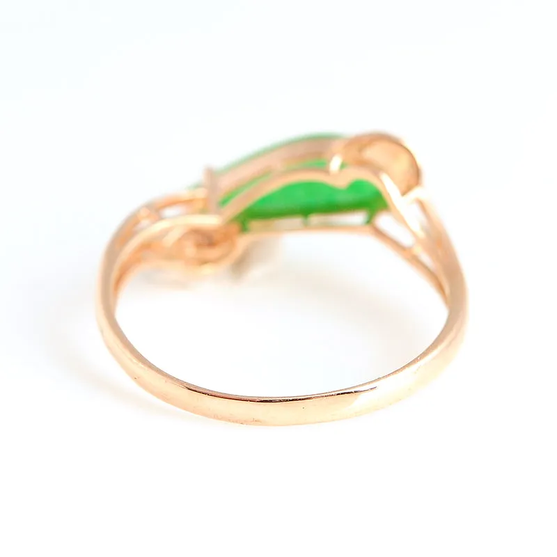 Natural Jade Ring Jadeite Gold Ring RG91