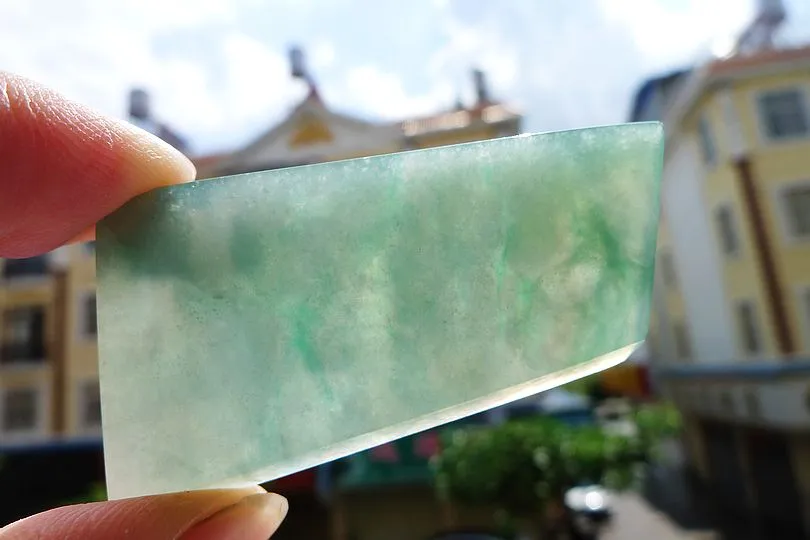 Natural Jade Rough Jadeite Raw (19g,5.2X2.8X0.45cm)