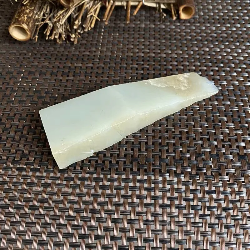 Natural Kunlun Jade Rough Nephrite Raw (111g,10.7X3X1.7cm)