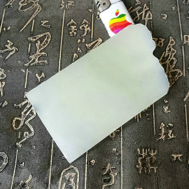 Natural Kunlun Jade Rough Nephrite Raw (136g, 10X6X0.8cm)