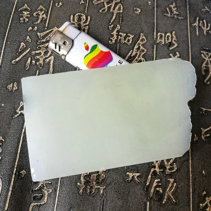 Natural Kunlun Jade Rough Nephrite Raw (136g, 10X6X0.8cm)