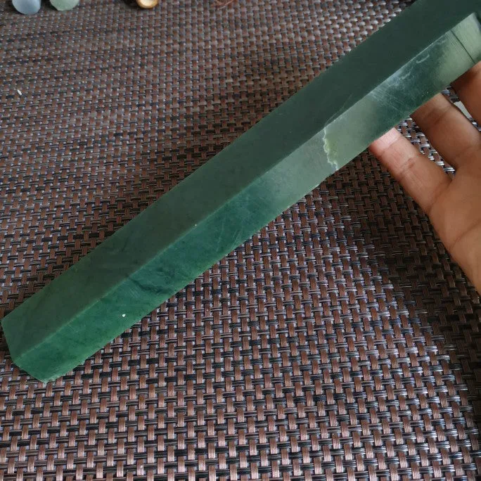 Natural Kunlun Jade Rough Nephrite Raw (24X3.2X1.6cm)