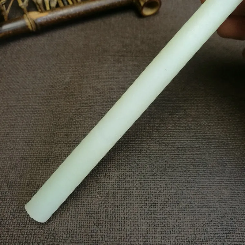 Natural Kunlun Jade Rough Nephrite Raw (35g,12.8X1.1cm)