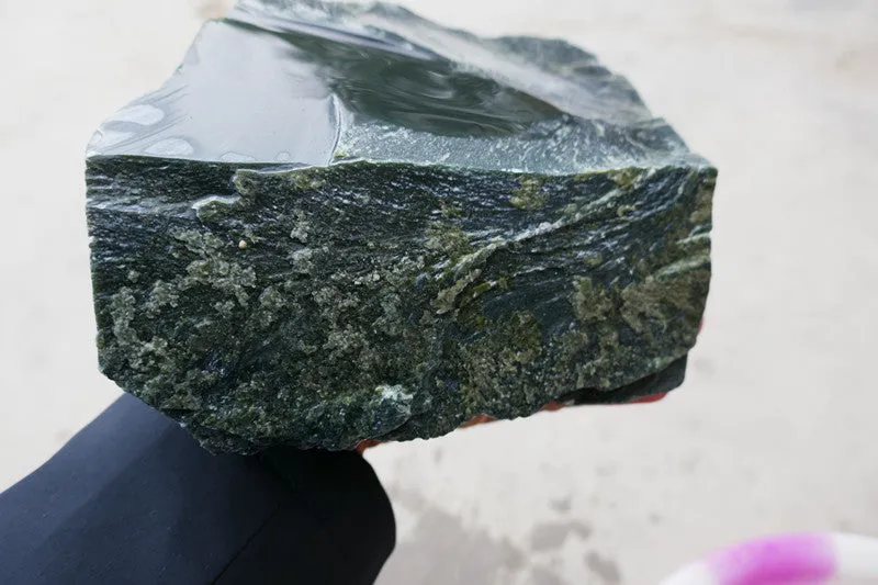 Natural Kunlun Jade Rough Nephrite Raw (3.5kg, 14X12X5cm)