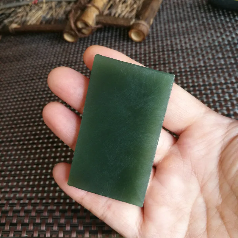 Natural Kunlun Jade Rough Nephrite Raw (39g, 6X3.6x0.6cm)