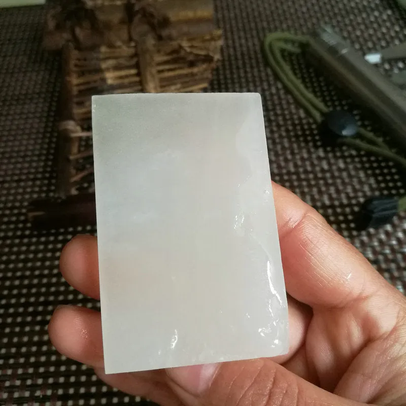 Natural Kunlun Jade Rough Nephrite Raw (45g, 6X4X0.6cm)