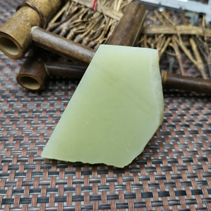 Natural Kunlun Jade Rough Nephrite Raw (54g, 6X4.2X0.8cm)