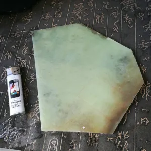 Natural Kunlun Jade Rough Nephrite Raw (576g, 18X16X1.1cm)