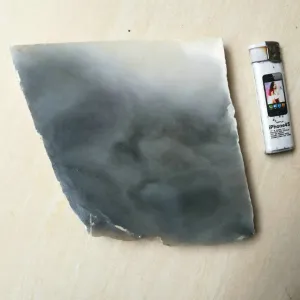 Natural Kunlun Jade Rough Nephrite Raw (795g, 14X13X1.6cm)