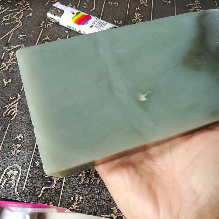 Natural Kunlun Jade Rough Nephrite Raw (876g, 14X8X3.5cm)