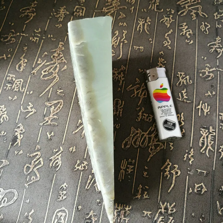Natural Kunlun Jade Rough Nephrite Raw (876g, 14X8X3.5cm)