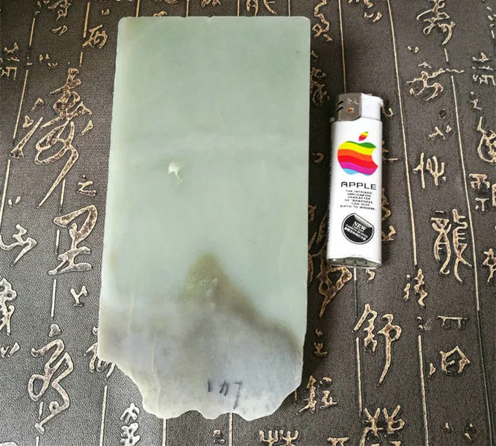 Natural Kunlun Jade Rough Nephrite Raw (876g, 14X8X3.5cm)