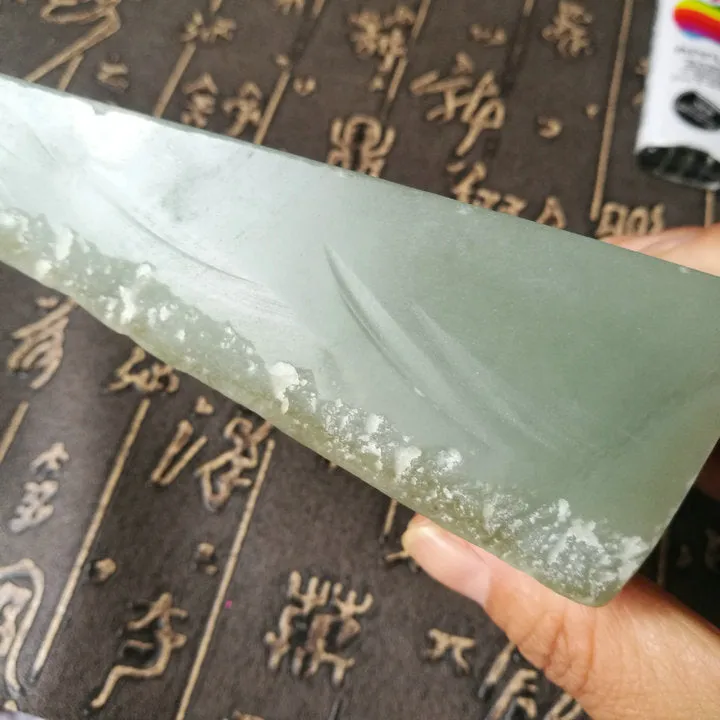 Natural Kunlun Jade Rough Nephrite Raw (876g, 14X8X3.5cm)