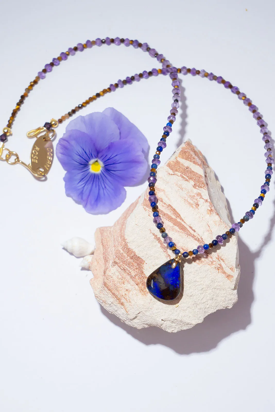 Necklace Gemstone Midnight Earth Opal