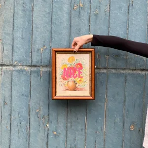 'NICE' Framed Floral Oli Painting