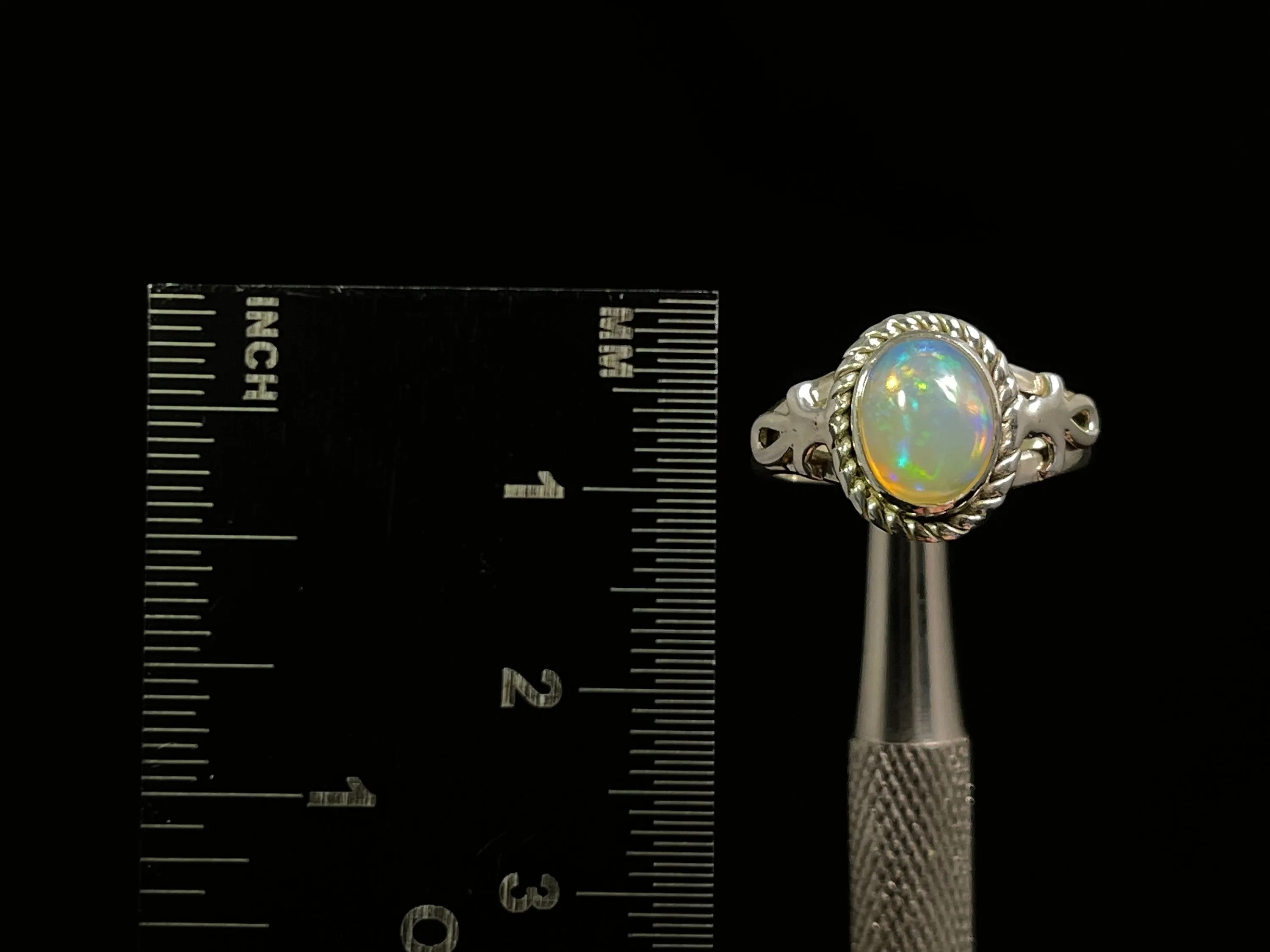 OPAL RING - Sterling Silver, Size 5.5 - Ethiopian Opal Rings for Women, Bridal Jewelry, Welo Opal, 49231