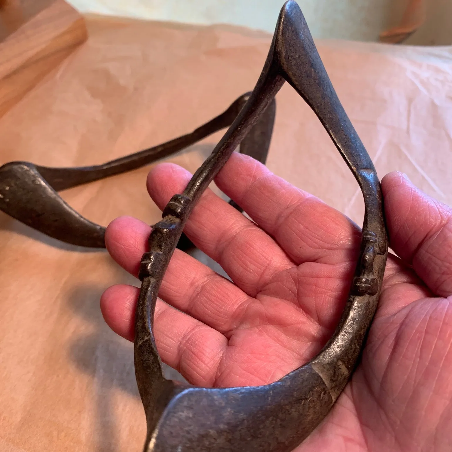 Pair of Antique Bronze Anklets, Dogon