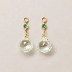 [Palette] 10K Emerald x Green Quartz Charms (Yellow Gold)