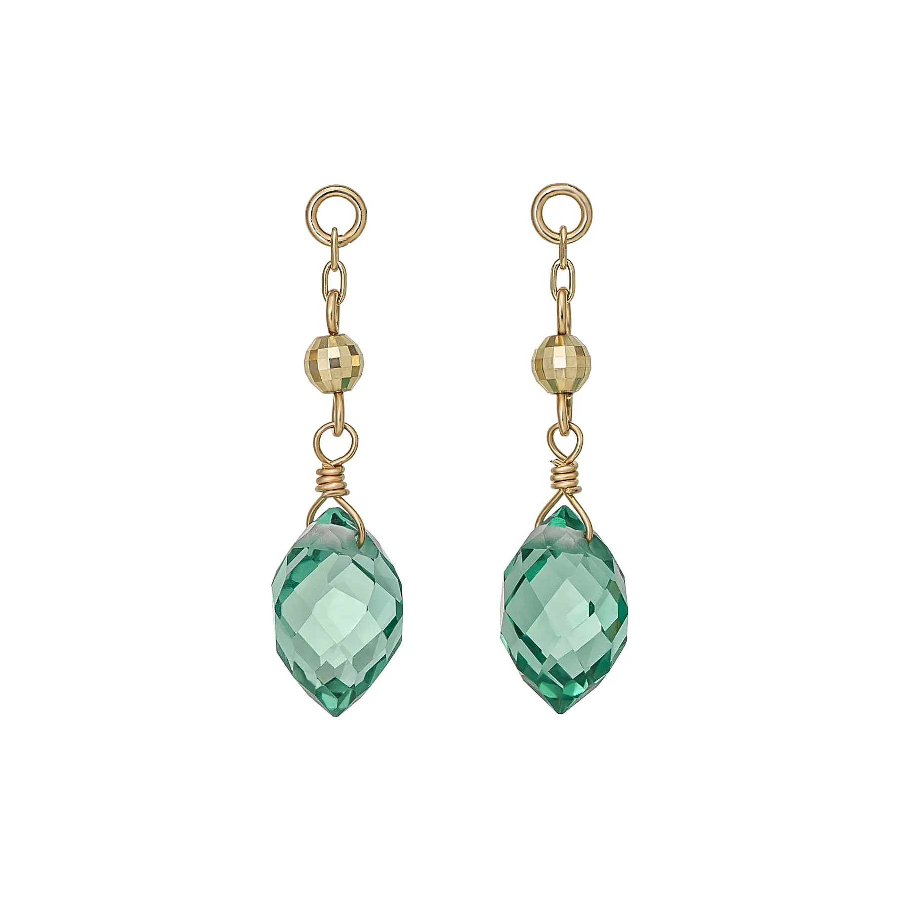 [Palette] 10K Green Quartz Charms (Yellow Gold)