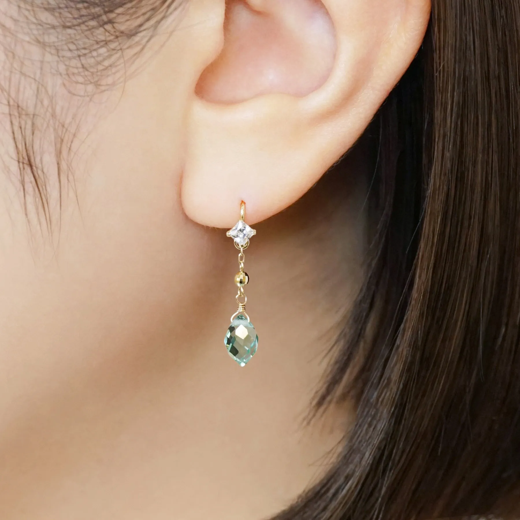 [Palette] 10K Green Quartz Charms (Yellow Gold)