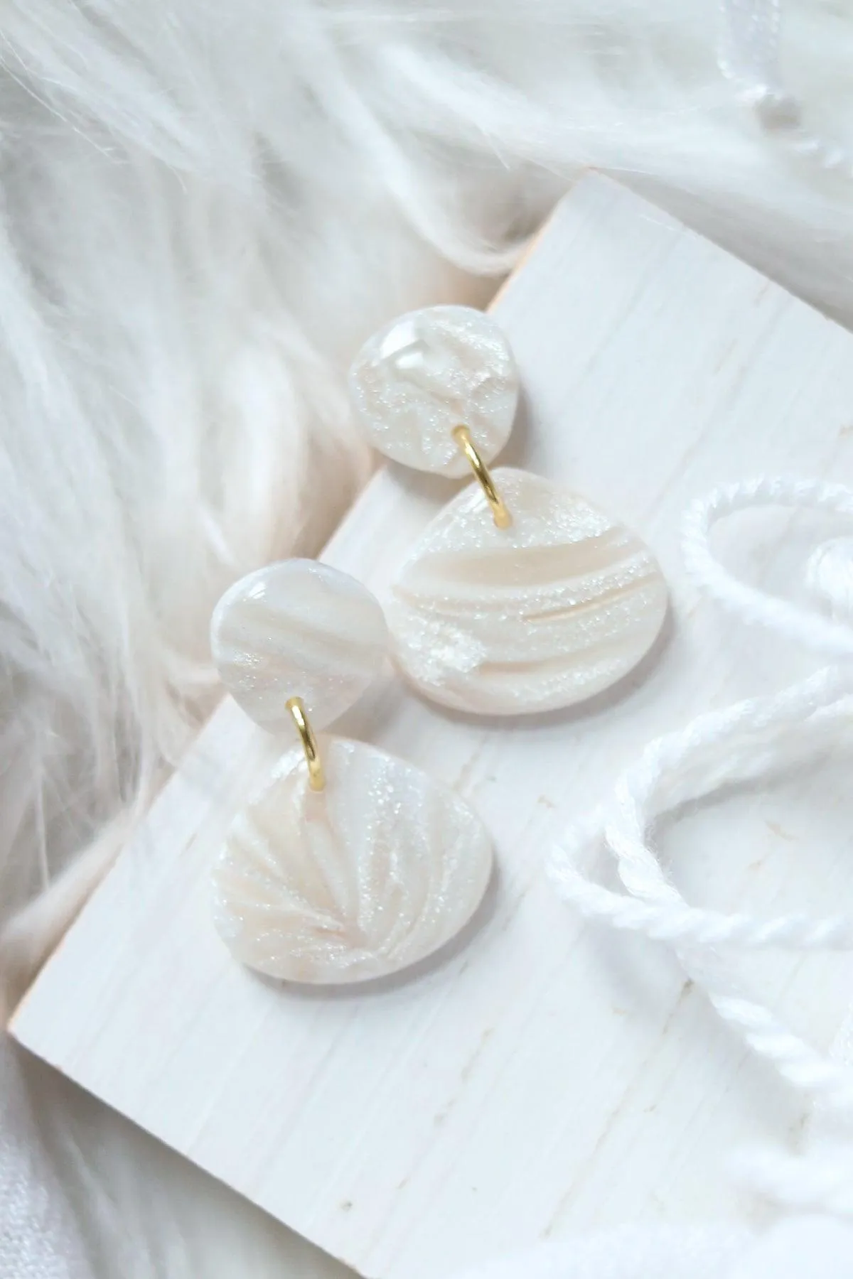 Pearlescent Polymer Clay Earrings