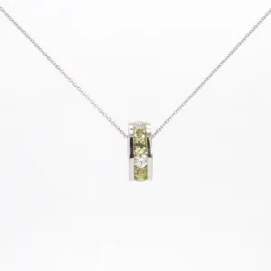 Peridot & Diamond Donut Necklace