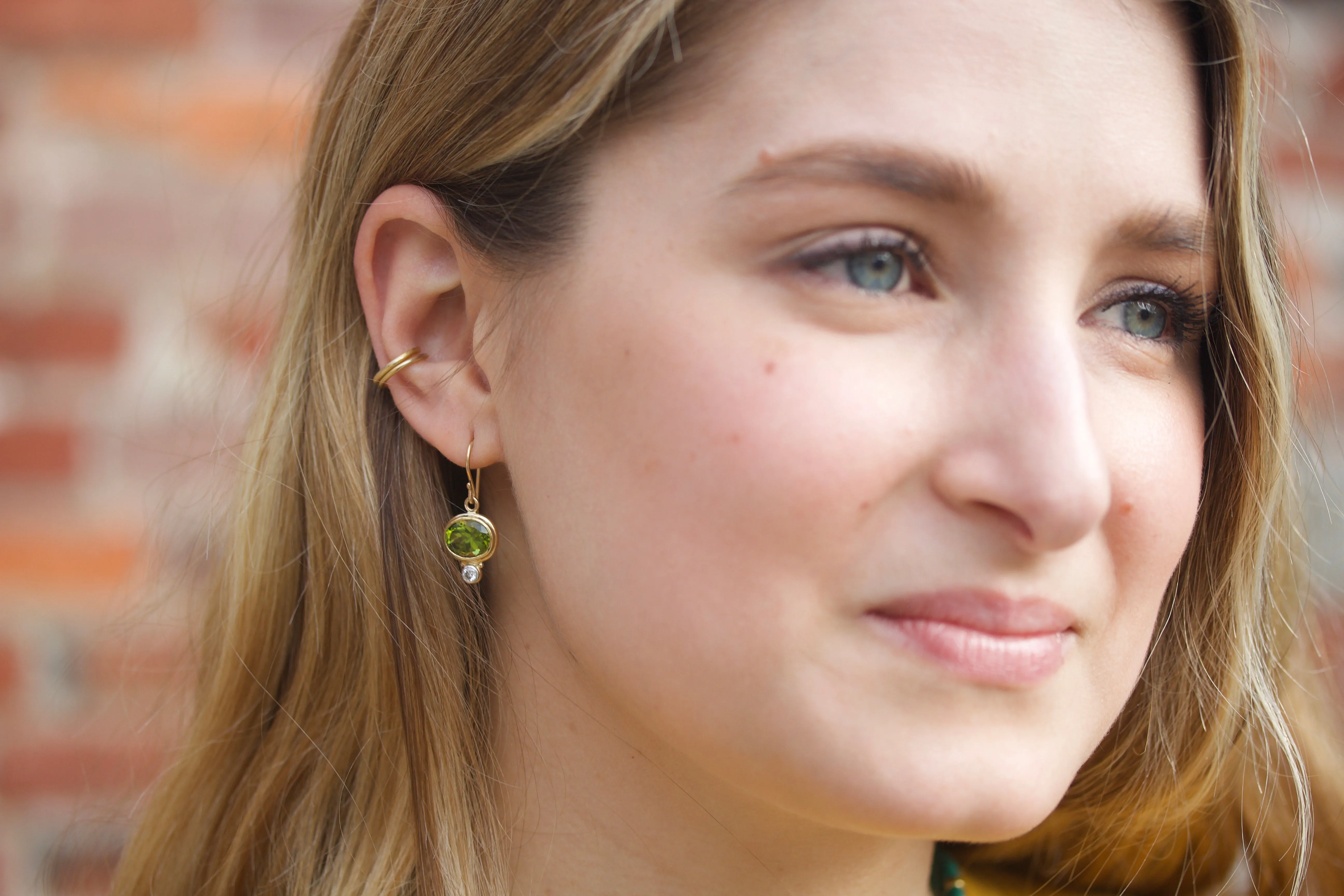 Peridot & Diamond Earrings