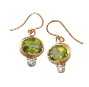Peridot & Diamond Earrings