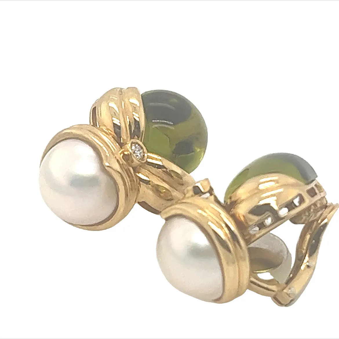 Peridot & Pearl Earrings