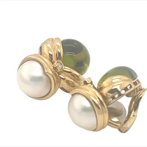 Peridot & Pearl Earrings