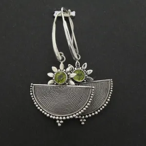 Peridot Earring, Faceted Round , 925 Sterling Silver, dk1