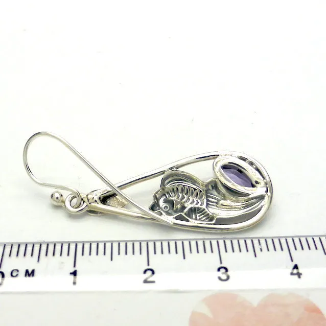 Peridot Earrings, Faceted Marquis, Floral Pattern 925 Silver