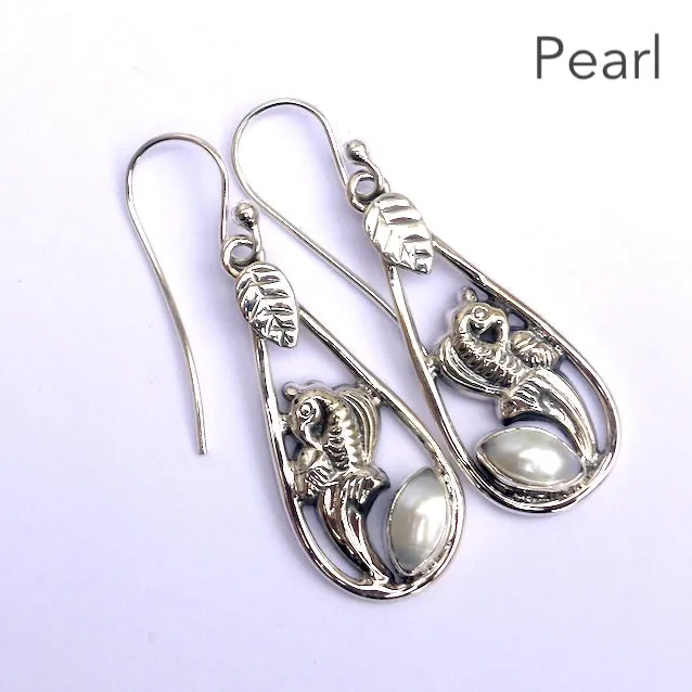 Peridot Earrings, Faceted Marquis, Floral Pattern 925 Silver